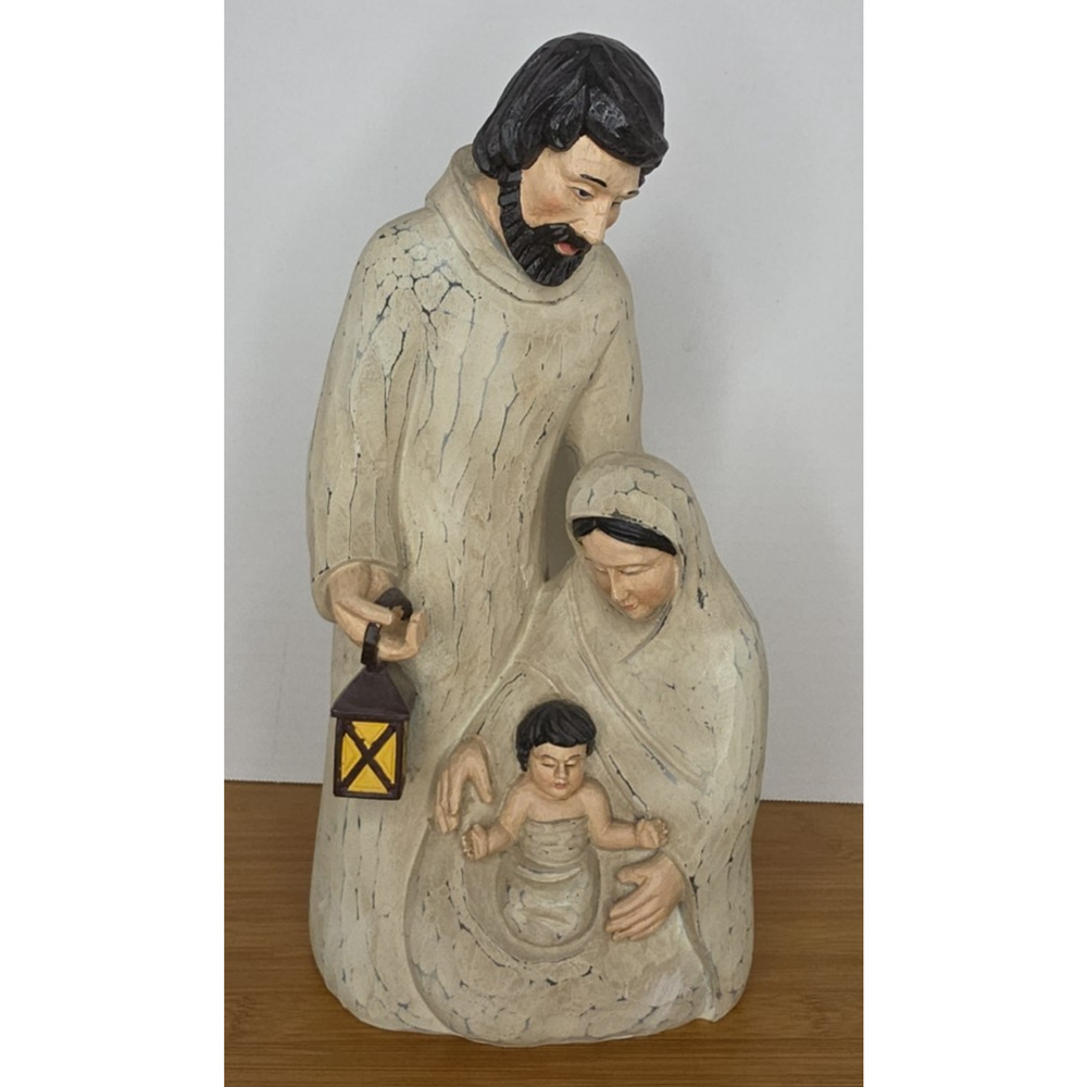 Holy Family 12 Inch Resin Statue Figure Nativity Baby Jesus Mary Joseph Vintage